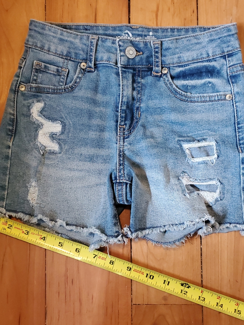 Jordache Light Blue Distressed Denim Cutoff Shorts - Picture 7 of 7